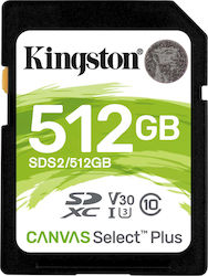 Kingston Canvas Select Plus SDXC 512GB Klasse 10 U3 V30 UHS-I