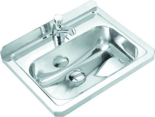 Gloria Stilaki Ένθετος Νιπτήρας Inox 50x41x19.8cm Inox