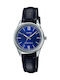 Casio Women's Watch with Black Leather Strap