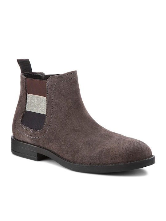 Tommy Hilfiger Suede Women's Chelsea Boots Gray EN0EN00305-039