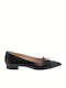 Mourtzi Leather Pointy Ballerinas Black