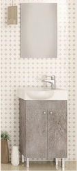 Drop Litos 45 Cabinet de chiuveta cu oglindă Lac Lucios L45xl24.5xH60cm Granit