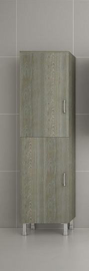 Drop Floor Bathroom Column Cabinet with Melamine 40x32x149cm Smoked Oak