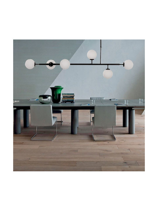 Inlight Pendant Light Black Rail for 6 Bulbs G9 130x130cm