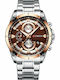 Curren Men's Watch 47mm Chronograph Battery with Metal Bracelet Brown