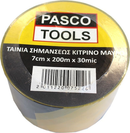 Pasco Pasco Tools Ταινία Σήμανσης σε Κίτρινο Χρώμα 200μ.x7εκ.