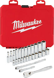 Milwaukee 4932464943 Cheie Cu Clichet Cu Tubulare 1\4" 28 Bucăți Milwaukee 4932464943 Cheie Cu Clichet Cu Tubulare 1\4" 28 Bucăți