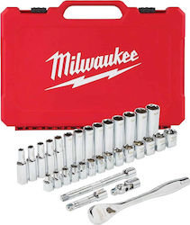 Milwaukee 4932464945 Καστάνια με Καρυδάκια 3\8" 32τμχ Milwaukee 4932464945 Καστάνια με Καρυδάκια 3\8" 32τμχ