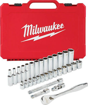 Milwaukee Set de chei tubulare și clichet 3\8" 32buc