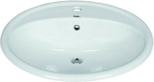 Huida Nuevo Inset Sink Porcelain 58x50x21cm White