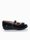 Kids Anatomic Patent Leather Ballerinas with Hoop & Loop Closure Black