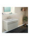 Serel Slim Wall Mounted Wall-mounted Sink Porcelain 120x46x16.5cm White