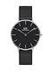 Daniel Wellington Petite Ashfield Women's Watch with Black Metal Bracelet