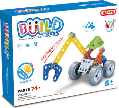 Hanye Joc de construcție din plastic Build & Play Γερανός pentru copii de 5++ ani