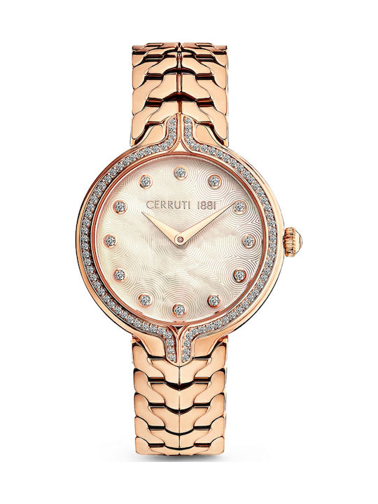 Cerruti Aurina Watch with Pink Gold Metal Bracelet