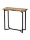 Console Table of Solid Wood & Metal Καφέ L91xW36xH90cm