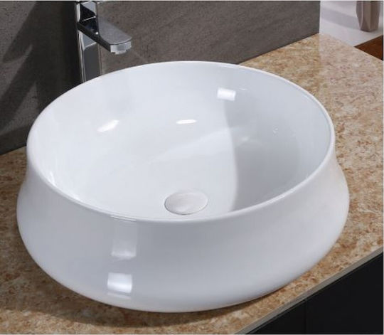 KLP Irene Επικαθήμενος Νιπτήρας Πορσελάνης 40x40x14cm Λευκός