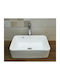 KLP Plus Επικαθήμενος Νιπτήρας Πορσελάνης 60x41x12cm Λευκός