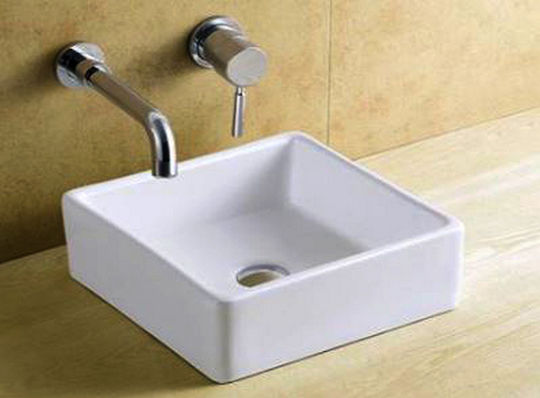 KLP Kea Aufgesetztes Waschbecken Porzellan 38x38x13.5cm Weiß