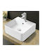 KLP Top Countertop Sink Porcelain 46x42x16cm White