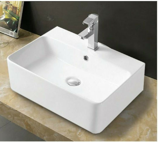 KLP Eros Deasupra Blatului Chiuvetă Porțelan 52x42x15.5cm Alb