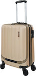 Rain Cabin Travel Suitcase Hard Gold with 4 Wheels Height 55cm.