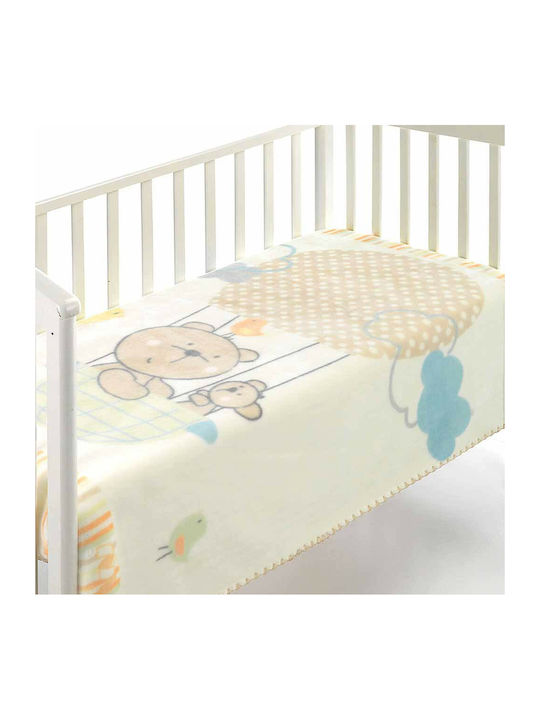 Morven Κουβέρτα Κούνιας Kidz C75 Βελουτέ Μπεζ 1...