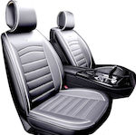 Front Car Covers 2pcs Leatherette Gray