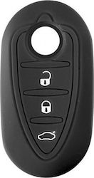 Silicone Car Key Cover Case Type-2 with 3 Buttons for Alfa Romeo Black L0153.1