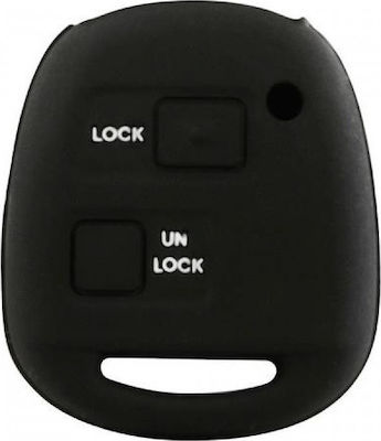 Silicone Car Key Cover Case Type-2 with 2 Buttons for Toyota Black L0159.4