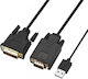 Powertech Cable DVI-D male - VGA male 2m Μαύρο (CAB-DVI009)