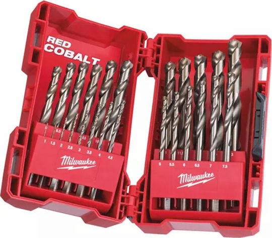 Milwaukee Set of 25 Drills Cobaltium with Cylindrical Shank for Metal