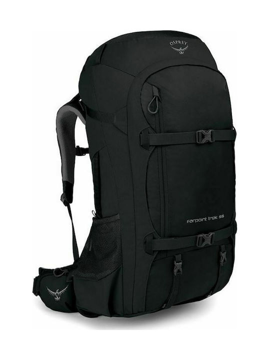 Osprey Farpoint Trek 55 Ορειβατικό Σακίδιο 55lt Αδιάβροχο Μαύρο Trekking