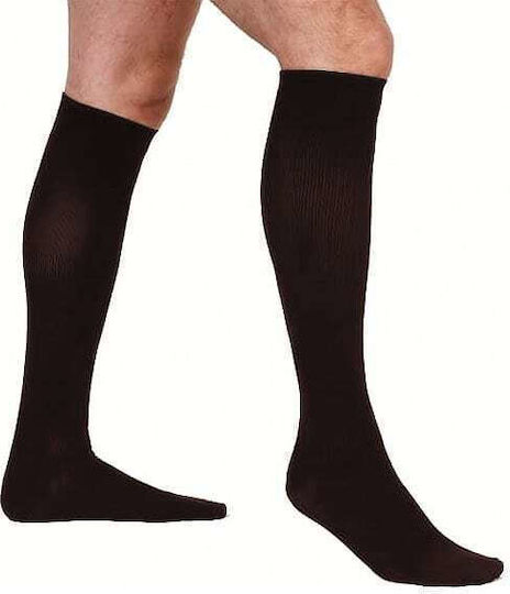 Adco 07550 Calf High Graduated Compression Socks with Silicone 19-21 mmHg Brown