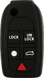 Silicone Car Key Cover Case Type-1 with 4 Buttons for Volvo Black L0159.7