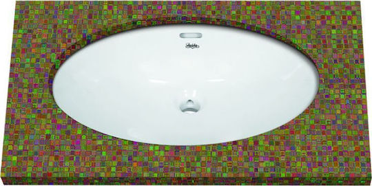 Huida Huida Cobra Υποκαθήμενος Νιπτήρας Πορσελάνης 56.5x42x19cm Λευκός