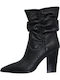 Sante Leather Women's Ankle Boots with High Heel Black