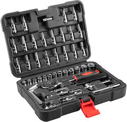 Top Tools 38D570 Set Chei Tubulare și Chei cu Clichet 1/4" 49 Bucăți
