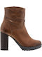 Mourtzi Leather Women's Ankle Boots Tabac Brown