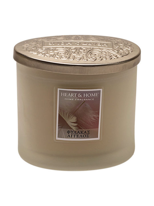 Heart & Home Scented Soy Candle Διπλό Φυτίλι Jar with Scent Guardian Angel Ecru 230gr 1pcs