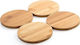 TakeTokio Round Wooden Beige Coasters 11cm 4pcs