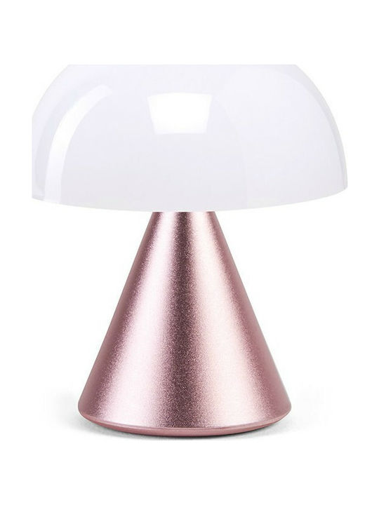 Lexon Metal Lampă de masă LED cu Abajur Alb și Bază Roz