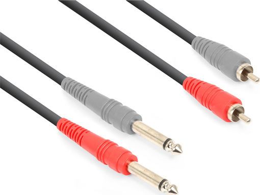 Vonyx Cable 2 x 6.3mm male - 2x RCA male 3m (177.754)