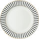 Dutch Rose Dessert Plate Stripe Plate Desert made of Porcelain Gold with Diameter 18cm
