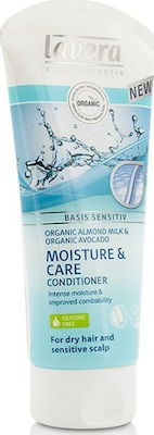 Lavera Basis Sensitiv Organic Almond Milk & Avocado Moisture & Care Conditioner Silicone Free 200ml