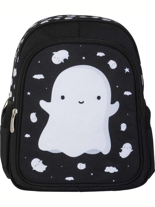 A Little Lovely Company White Ghost Schulranzen Rucksack Kindergarten in Schwarz Farbe 13Es