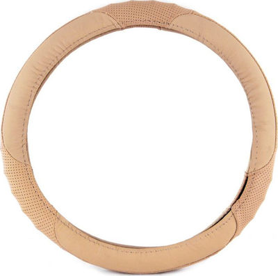 Autoline Car Steering Wheel Cover with Diameter 39cm Leather Beige