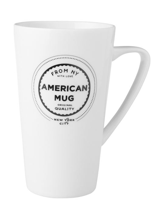 Dutch Rose American NY XXL Tasse aus Porzellan Weiß 510ml 1Stück