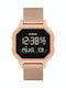 Nixon Τhe Siren Milanese Digital Ceas de Damă cronograf cu Rose Gold Brățară Metalică