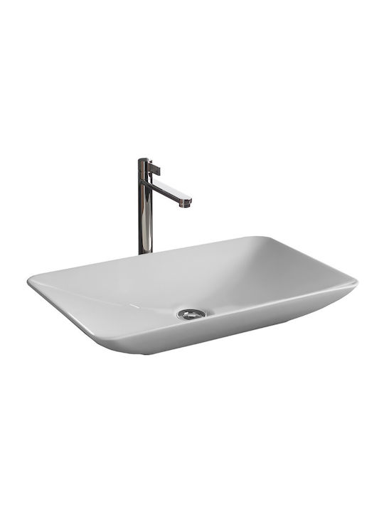 Bianco Ceramica Rio Επικαθήμενος Νιπτήρας Πορσελάνης 60x37.7cm White Matt